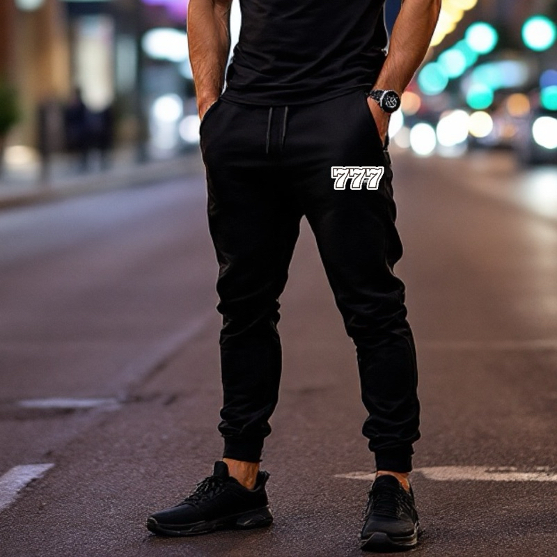 Calça Moletom Treino Agasalho Frio Inverno Baggy Streetwear Unissex Masculino 777 Prosperidade Casual Pijama