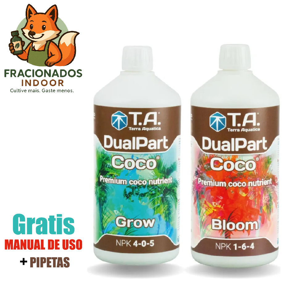 Fertilizante DUALPART COCO – TERRA AQUATICA | 2x 100ML (Grow + Bloom) com Cal Mag em Oferta na Shopee