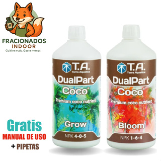 Fertilizante DUALPART COCO – TERRA AQUATICA | 2x 100ML (Grow + Bloom) com Cal Mag em Oferta na Shopee