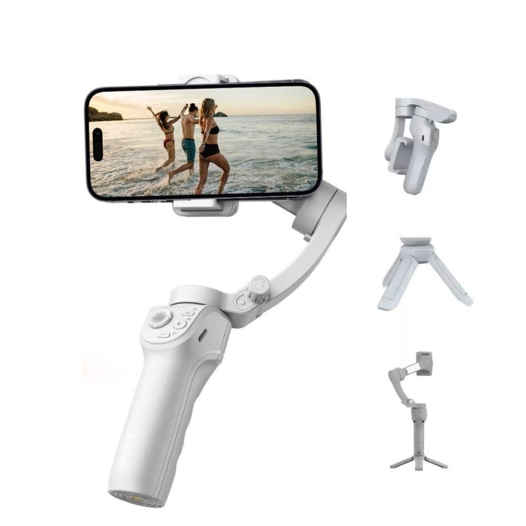 Estabilizador de Celular Portátil Gimbal Facial IA Tripé Dobrável Profissional Vídeos 3 Eixos em Oferta na Shopee