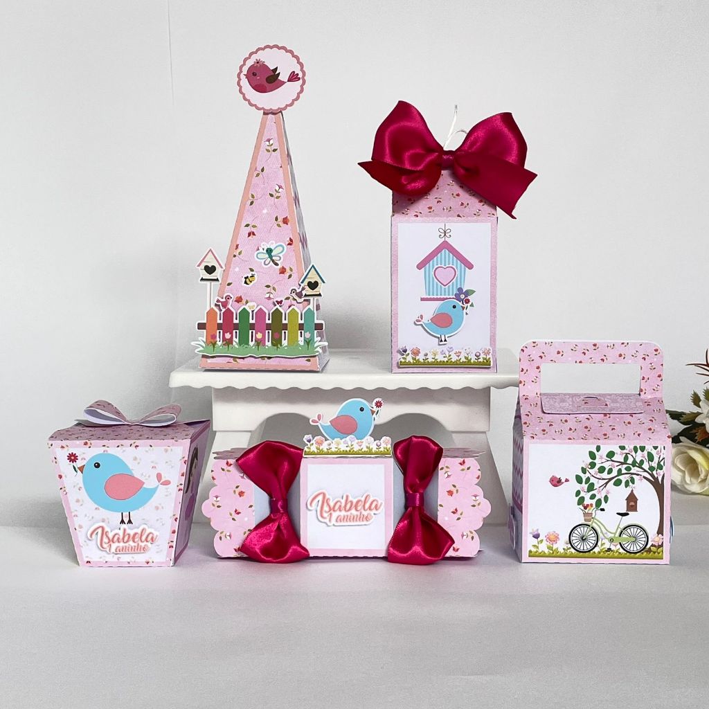 Kit Festa - 50 Lembrancinhas personalizada Jardim Encantado - Caixinhas Personalizadas - Papelaria Personalizada
