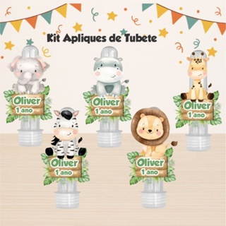 KIT 50 APLIQUE SAFARI, LEMBRANCINHA, FESTA, TUBETE, MIMOS, ANIVERSÁRIO.TODOS OS TEMAS em Oferta na Shopee