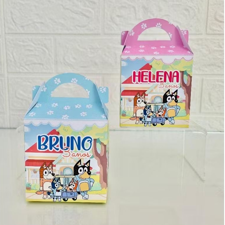 Maletinha bluey, caixinha bluey, caixinha personalizada bluey, lembrancinha bluey (pegue e monte)