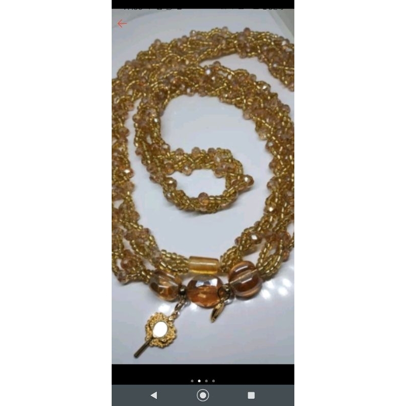 Braja Luxo Oxum em cristais 8mm Umbanda candomblé Orixas