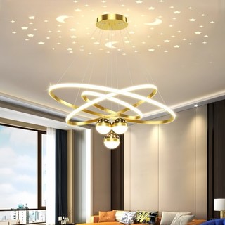 Lustre Pendente Moderno Dourado 3 Cores em 1 Ajustável Ideal para Sala de Estar Bar Cozinha e Jantar