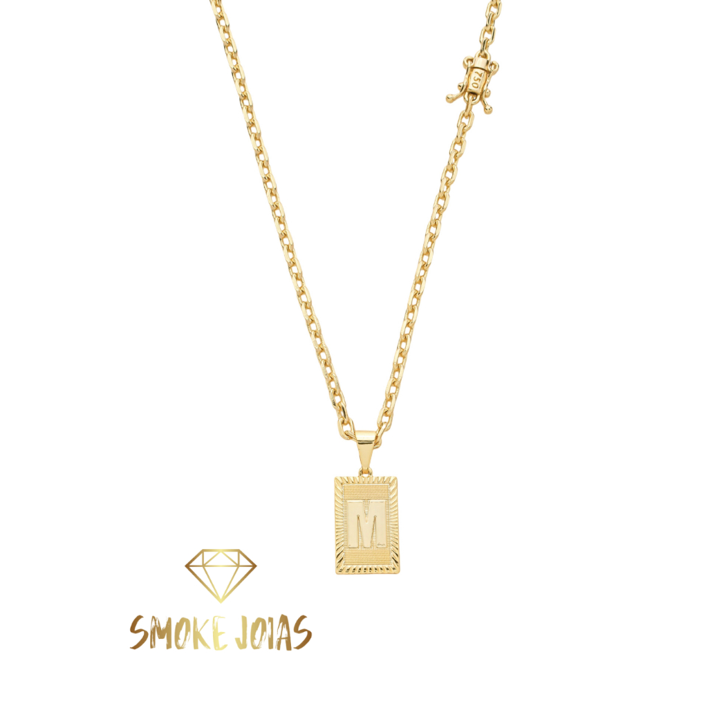 Kit Corrente Cadeado 3mm + Pingente de Letra em Moeda Antiga Banhado a Ouro18k - Kit de Joia de Luxo em Oferta na Shopee