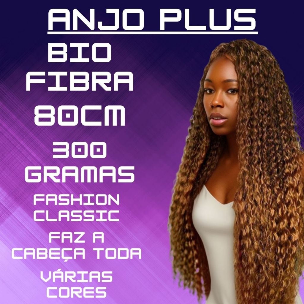 Anjo Plus 80cm - Fashion Classic - Cabelo Cacheado - Bio Fibra/Bio Vegetal.