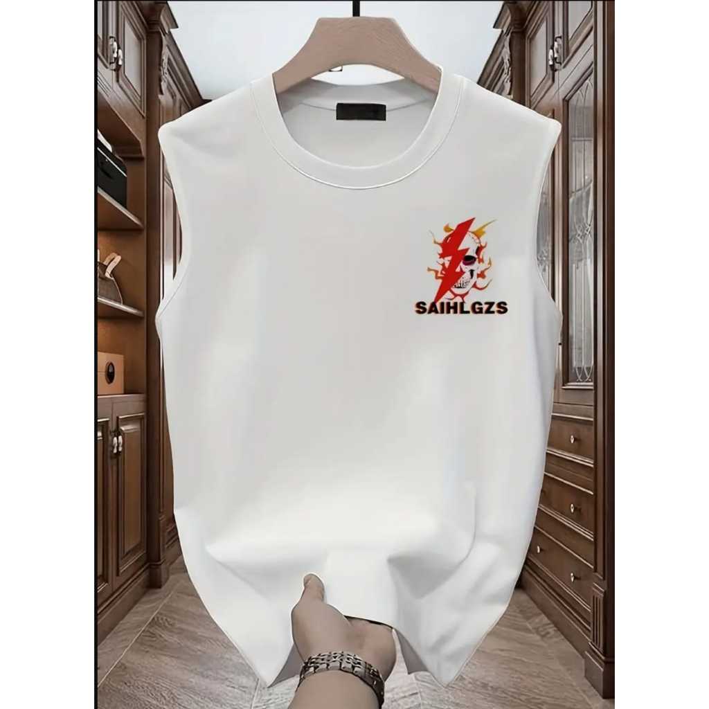 Camiseta Regata Masculina Caveira Blusa 100% Algodão Blusa Cavada