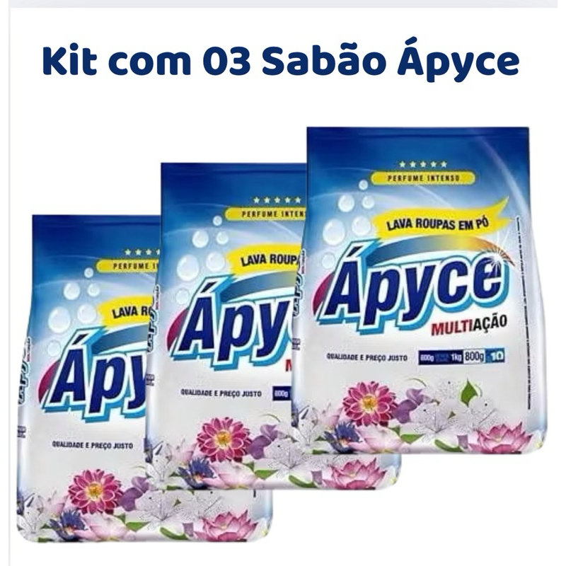 Sabão em Pó Apyce Multiação 800g Roupas Brancas e Coloridas - Ápyce