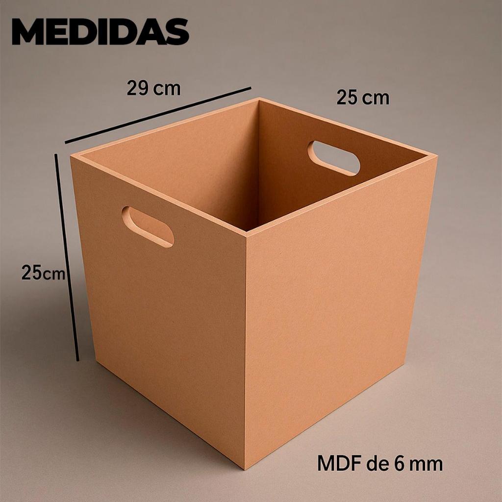 Caixa Porta Treco Cesta Organizadora de Bagunça Brinquedos Objetos Livros em MDF Premium Resistente