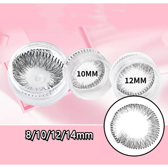 Novidade Baratinha  Kit Com 12 peças Cílios Em Tufo Potinho Tufinhos Para Alongamento 8mm, 10mm, 12mm, 14mm