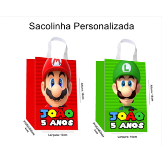 Sacolinha Personalizada Super Mario e Luigi em Oferta na Shopee