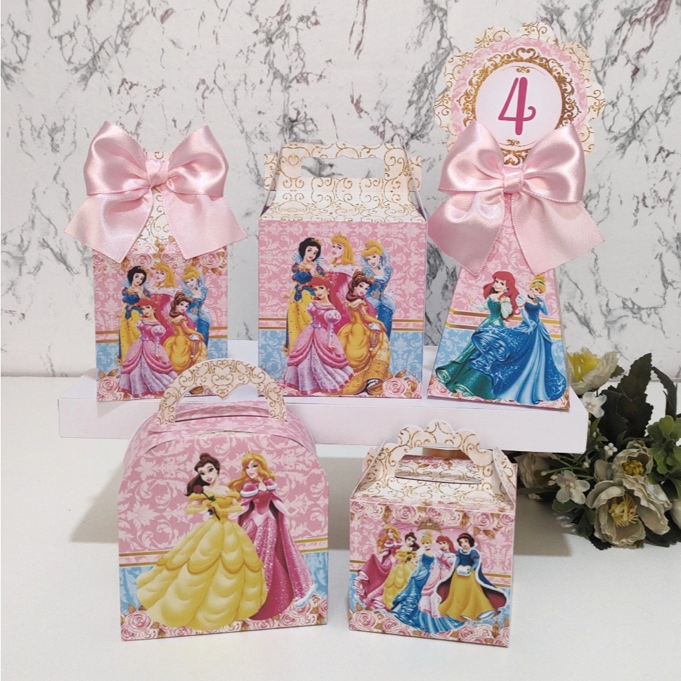 Kit Pegue e Monte Princesas Disney Caixinhas Personalizadas Lembrancinhas Personalizadas Lembrancinhas para Festa