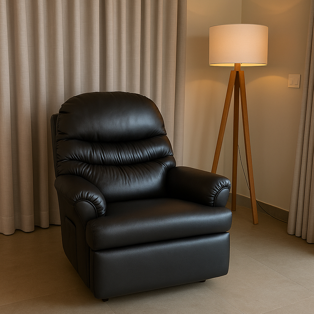 Poltrona Do Papai Reclinável Retrátil Sofá Corino Sala De Estar Quarto - AV