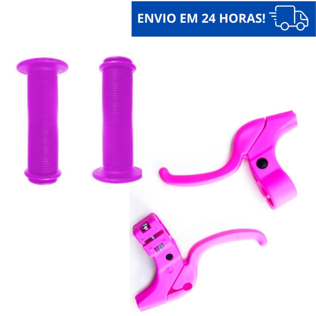 Manete De Freio Bicicleta Infantil Jks Maçaneta P/Aro 12, 16 e 20 + Manopla de Bike Mirim Wester