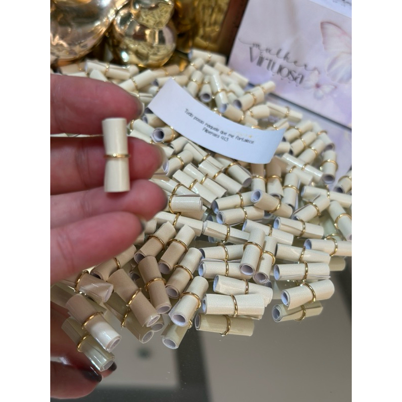 REFil VERSICULOS BIBLICOS/ENROLADINHOS/Pote de Bênçãos 200 un cor MARFIM