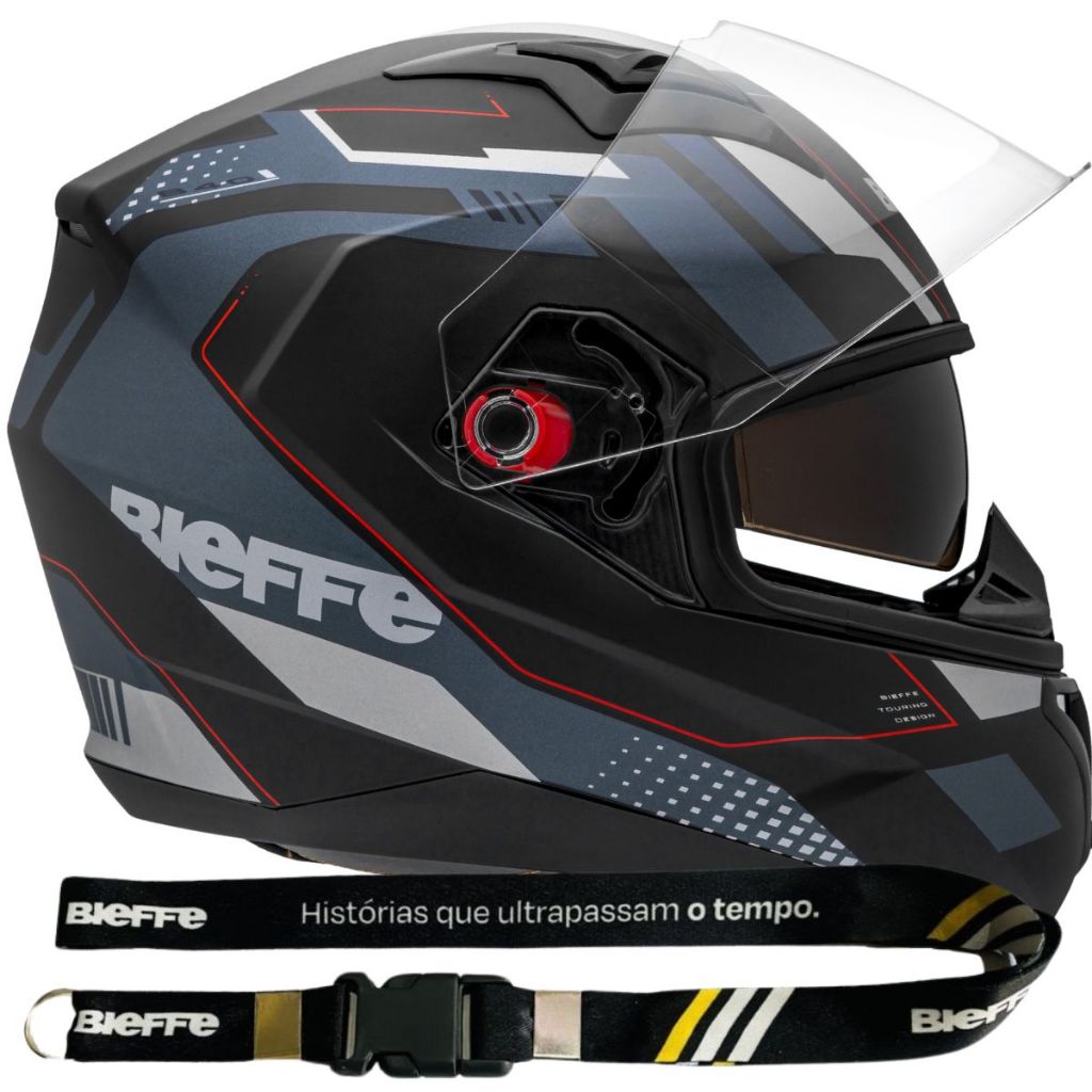 Capacete Bieffe B-40 Essence Masculino Feminino Com Oculos Interno Fume E Easy Fit Para Quem Utiliza Oculos Interno