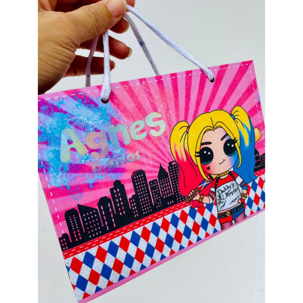 Sacolinha Arlequina / Personalizados/Lembrancinhas/Festa infantil/Aniversário