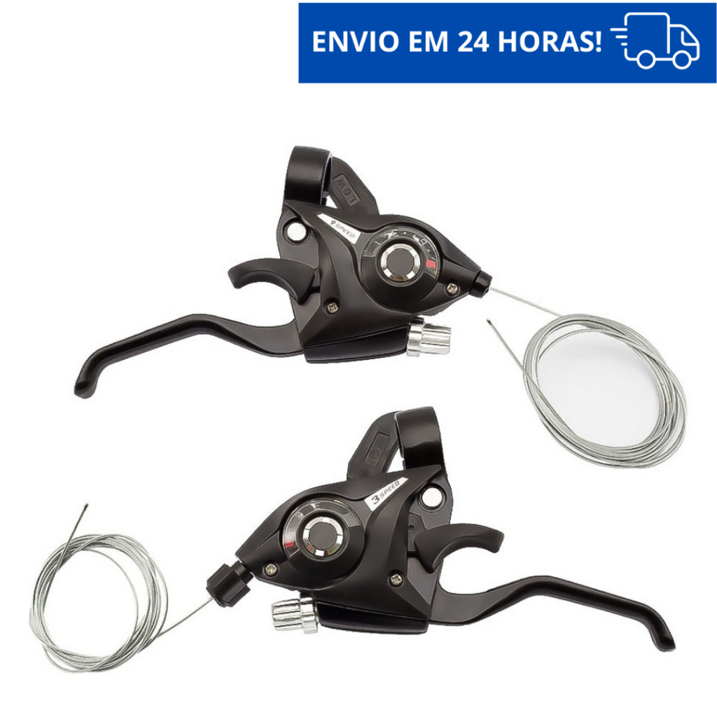 Passador Alavanca Aluminio Rapid Fire Marcha 27v 3X9v Bike Bicicleta Tipo Shimano GTS C/Manetes