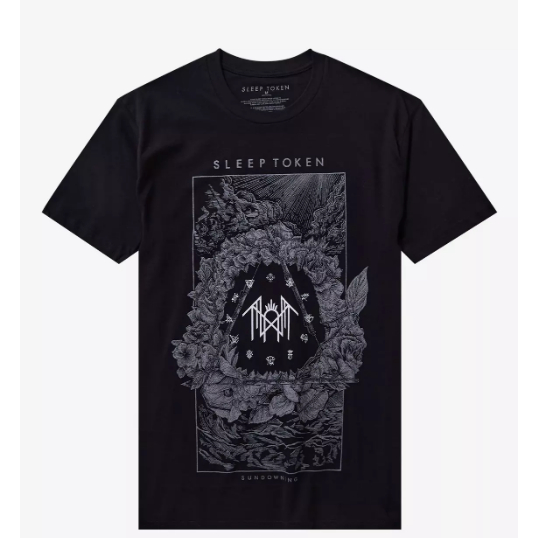 Camiseta Camisa Blusa Algodão Unissex Sleep Token Sundowning Runes & Flowers T-Shirt