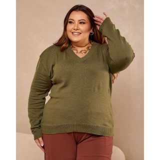Blusa de Frio Feminina Plus Size Blusa de Tricot Plus Size Feminina Blusa Tricot Feminina