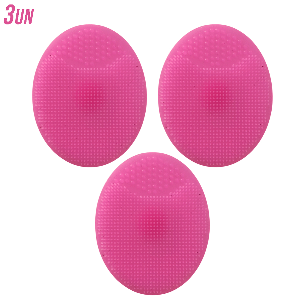 Kit 2 a 3 Escova de Banho e Cabeça Bebê Silicone Macio P/0 Meses