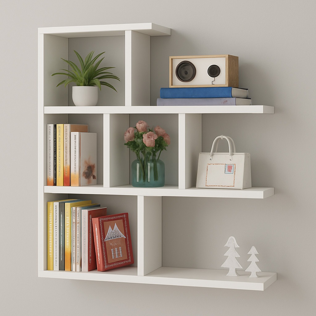 ESTANTE LIVREIRO COM DIVISÓRIAS DE MDF 90X90CM APARADOR BUFFET CANTINHO DO CAFÉ LIVROS SALA DIVISOR DE AMBIENTES