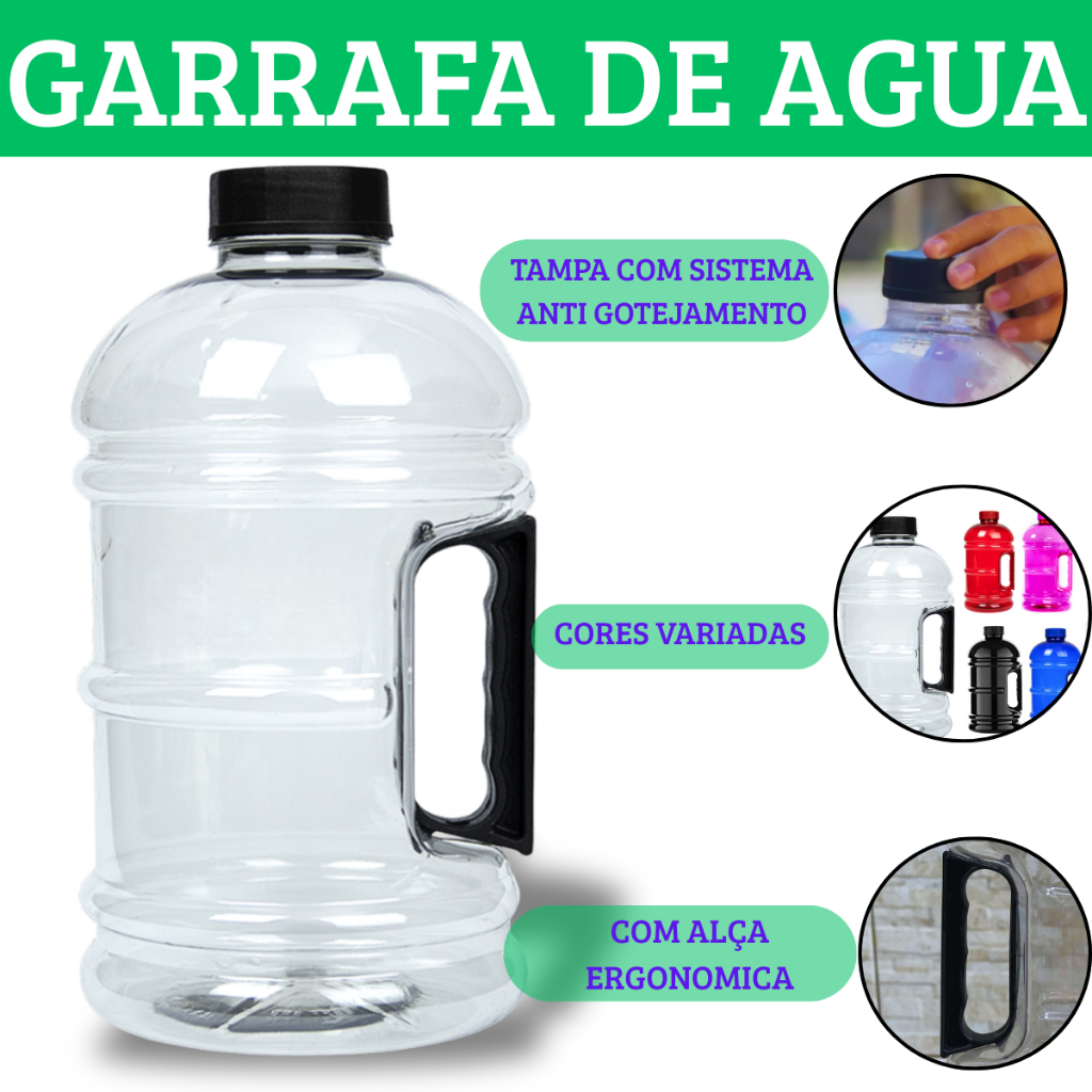 Garrafa De Água Galão Com Alça 1.8L Treino Crossfit Esportes Livre de BPA