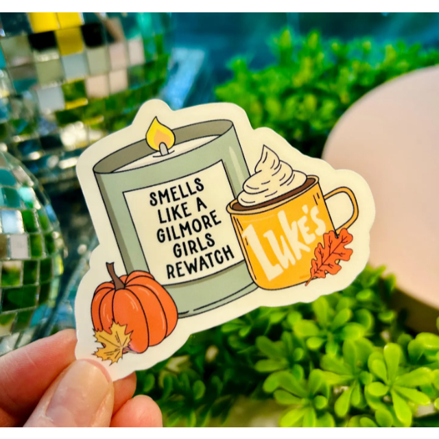 Sticker Personalizado Smells Like a Gilmore Girls Rewatch Serie Adesivo