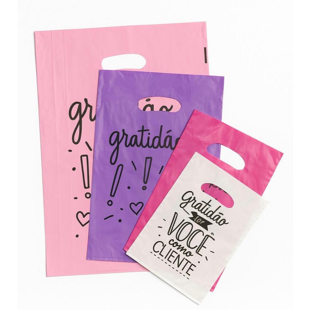 Sacolas Plásticas Com Frases - 16x20 / 20x30 / 25x35 / 30x40 / 40x50 - Alça Vazada em Oferta na Shopee