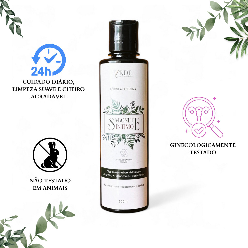 Sabonete Íntimo Feminino 300ml Com Barbatimão, Aloe Vera e Melaleuca - pH Equilibrado e Seguro em Oferta na Shopee