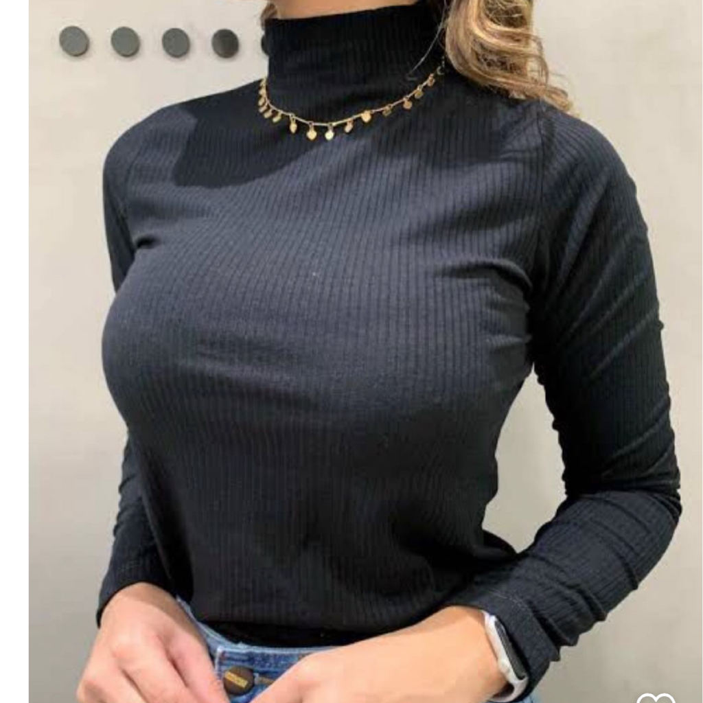 Blusa Manga Longa Promoção Gola Alta