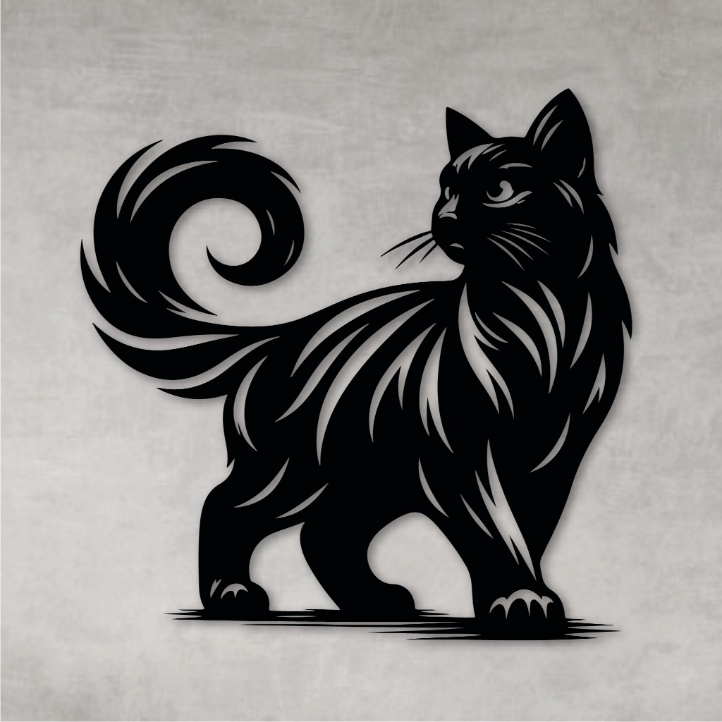 Quadro Decorativo Vazado Decoração Gato Gatinho MDF Preto em Oferta na Shopee