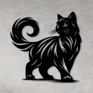 Quadro Decorativo Vazado Decoração Gato Gatinho MDF Preto em Oferta na Shopee
