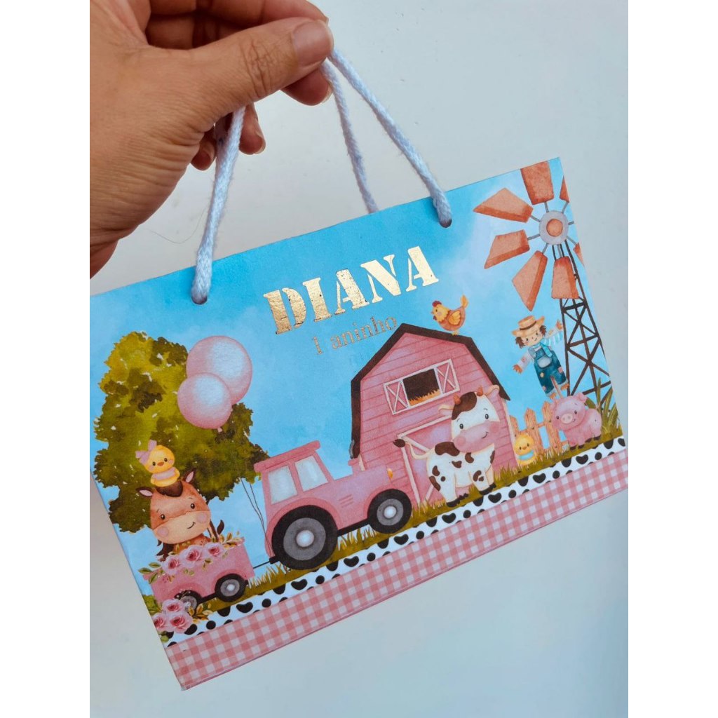 Sacolinha Fazendinha 2 / Personalizados/Lembrancinhas/Festa infantil/Aniversário/ Festa