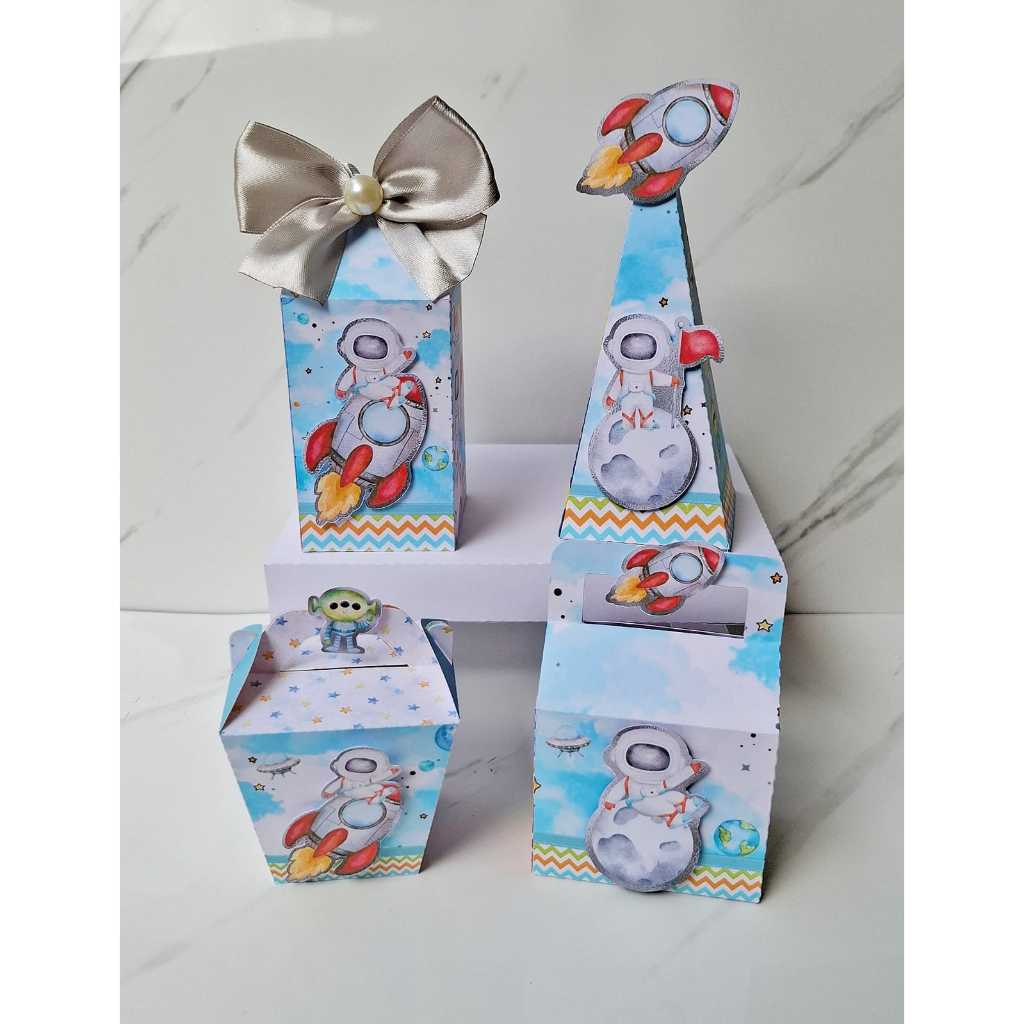 Kit Festa - 20/32/40 Caixinhas Personalizadas - Astronauta - Lembrancinha de aniversário - festa infantil