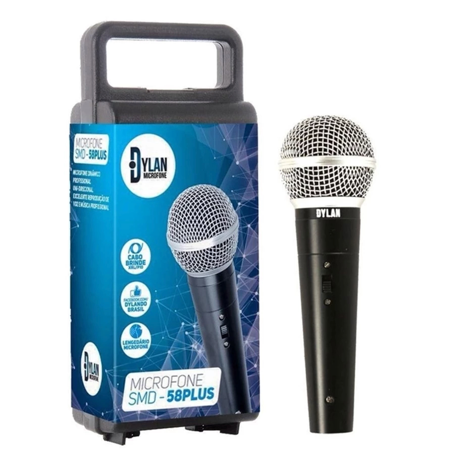 Microfone com Fio e Estojo Dylan SMD-58 Plus