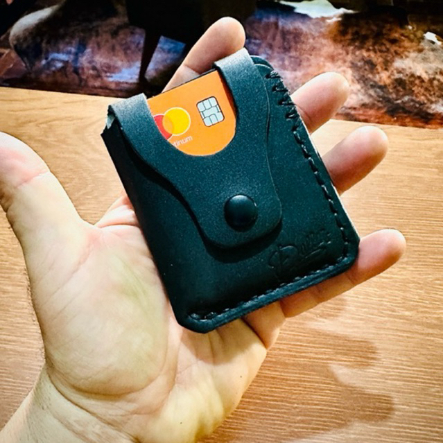 Carteira couro legítimo porta cartões Dallas R2 feita a mão