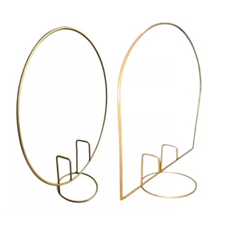 Kit 1 Mini Arco Redondo + 1 Mini Arco Romano Dourados em Ferro p/Decoração em Oferta na Shopee