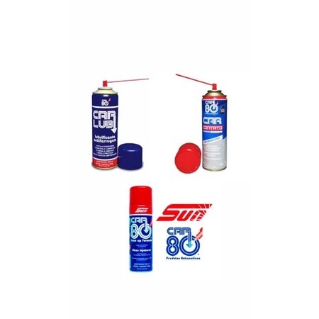 kit Car80 - descarbonizante + limpa contato + carlub Limpa Bico Injetor Tbi Limpeza Eletrônica