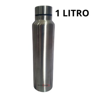 Garrafa de Inox 1 Litro Resistente a Vácuo - Squeeze para Academia, Esportes, Suco e Chá em Oferta na Shopee