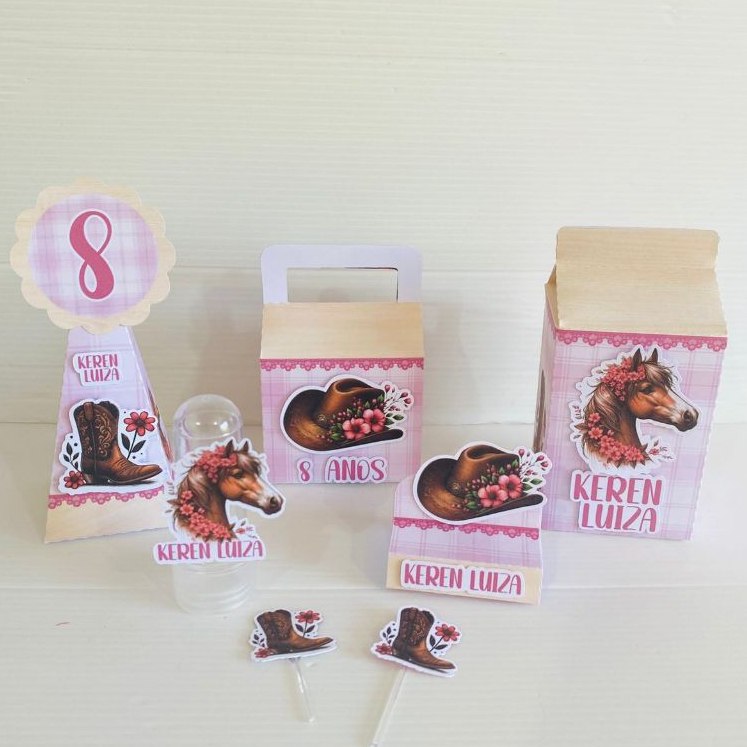 Kit PEGUE E MONTE 65 personalizados COUNTRY/BOIADEIRA/CAVALO/QUADRILHA/lembrancinha de aniversário/festa infantil