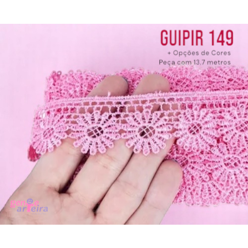 Renda Gupir CHL  149 - Tecido - 3 cm - Peça com 13,7 metros