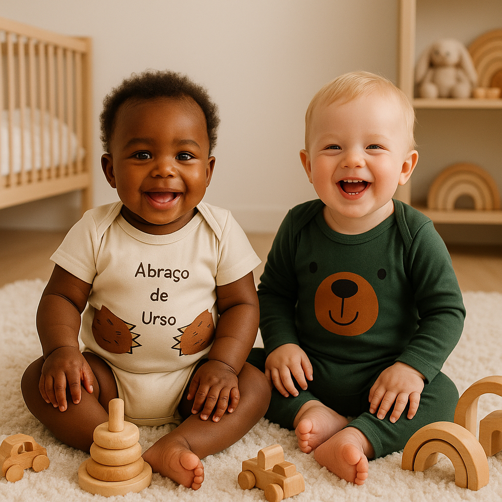 Kit 3 e 2 peças Body Bebê Manga Curta Longa Calça Mijão Menino Masculino P ao GG Algodão