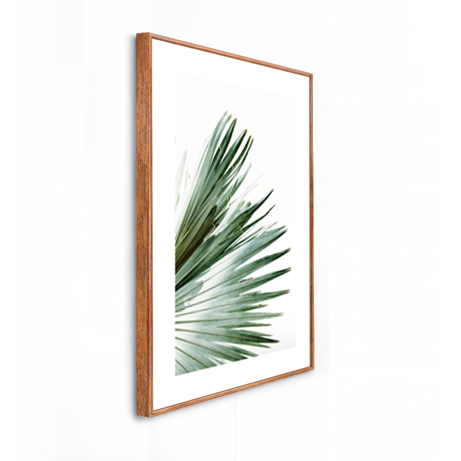 Quadro Decorativo Grande 41x61x3.5cm Moldura Caixa Alta Folhagem Planta Verde Paspatur Sala Cozinha Dormitório