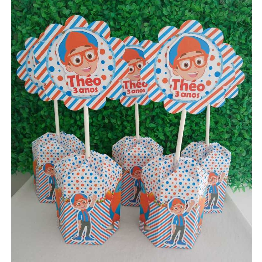 CENTROS DE MESA BLIPPI/pegue e monte /kit personalizados de centros de mesa Blippi para lembrancinha de mesa Blippi