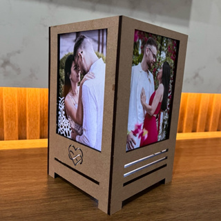Caixa Luminária com Foto • MDF Cru 17x10,5cm •Presente Romântico  luzes Amarelas e brancas em Oferta na Shopee