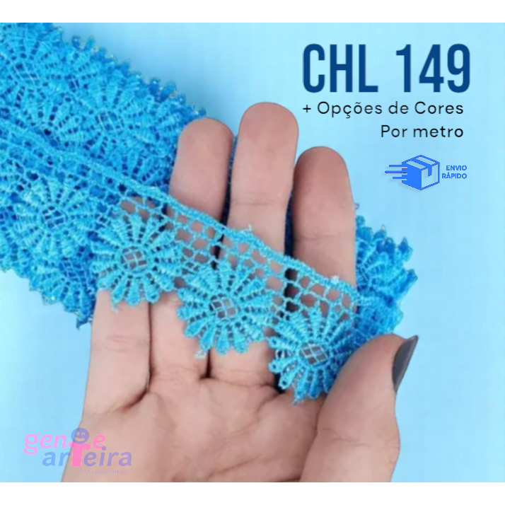Renda Gupir CHL 149 - Tecido - 3 cm- Por metro