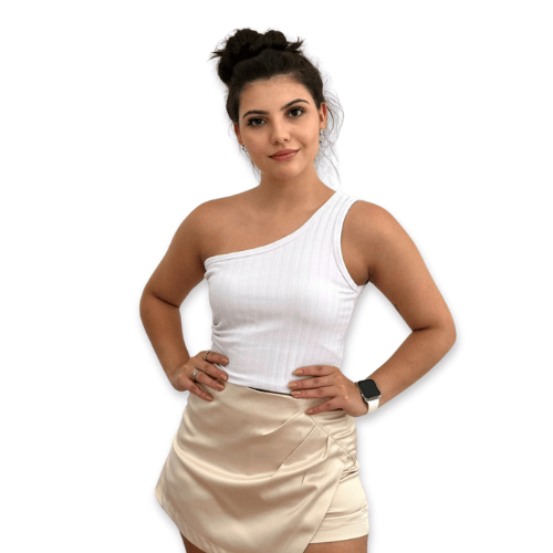 Regata Mula Manca Feminina Canelada Branca Básico Menina Blusinha Confortável Ribana Algodão P a GG
