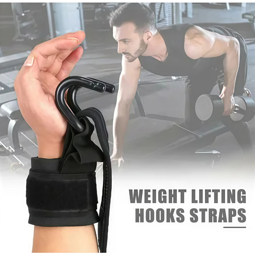 Par De Straps Gancho Aço Garras Treino Musculação Academia Liftness